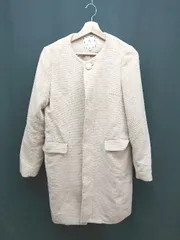 ◇ ROPE' PICNIC ロぺピクニック シンプル ノーカラー 無地 厚手 長袖 コート サイズ40 ブラウン レディース E  【1307260005806】