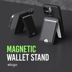 MagSafe 財布 薄型 カードケース 磁気防止 マグセーフ カード 収納 ポケット 合成 皮 革 ウォレット 各種 iPhone 対応 elago Magnetic Wallet Stand