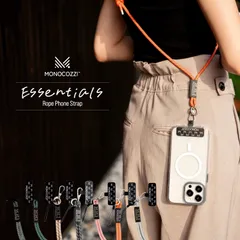 スマホショルダー 斜めがけ/首掛け/肩掛け 細め スマホストラップ ストラップホルダー 付 スマホ ショルダー ストラップ MONOCOZZI ESSENTIALS Rope Phone Strap