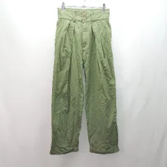 ◇ forksy. フォルクシー ボタン ツータック シンプル おしゃれ カジュアル パンツ サイズM グリーン レディース E  【1307260013290】のサムネイル