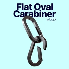 カラビナ おしゃれ オーバル 小型 キーホルダー 楕円 キーリング ファッション アクセサリー フック シンプル 丈夫 楕円形カラビナ elago Flat Oval Carabiner