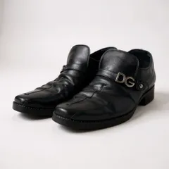 2a5 DOLCE&GABBANA ドルチェアンドガッパーナ ローファー レザーシューズ DGロゴプレート ビジネスシューズ 7サイズ ブラック レザー メンズk02iのサムネイル
