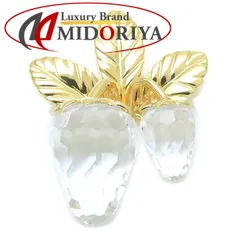SWAROVSKI スワロフスキー ストロベリー ブローチ GP ゴールドメッキ 苺モチーフ クリスタル レディース /294266【中古】【BJ】
