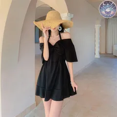 新品 未使用 水着 ラッシュガード レディース ワンピース  2way 体型カバー 着痩せ フリル 韓国風 無地 可愛い おしゃれ シンプル 温泉 海 プール 水遊び 夏 ブラック