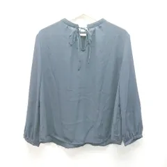 ◇ ROPE' PICNIC クルーネック 薄手 夏向け 無地 オフィスカジュアル 長袖 シャツ サイズ38 ネイビーブルー レディース E  【1307260014280】