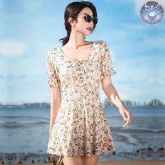 新品 未使用 水着 ラッシュガード レディース ワンピース こはながら 着痩せ フリル 韓国風 可愛い おしゃれ シンプル 温泉 海 プール 水遊び 夏