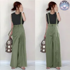 新品 未使用 サロペット レディース オールインワン オーバーオール ワイドパンツ 大きいサイズ  サロペットパンツ ロングパンツ ストレート サスペンダーズボン ガウチョパンツ ゆったり