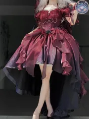 新品 未使用 ロリータワンピース  lolitaドレス  洋服   2点セット（ワンピース トレーン）少女風  ふんわり レース＆リボン装飾  コスプレ