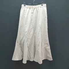 ◇ Samansa Mos2 blue ウエストゴム 裾フレア ロング丈 タイト スカート サイズfree ライトベージュ レディース E  【1307260015904】