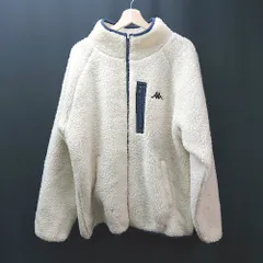 ■ KAPPA カッパ ボア フロントジップ 裏面メッシュ 長袖 ジャンパー サイズXL アイボリー/ネイビー レディース E  【1307260015768】