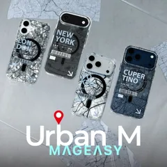 iPhone 17 Pro Max ケース MagSafe クリア 地図 耐衝撃 スマホケース おしゃれ かわいい 携帯ケース iPhone17ProMax アイフォン 17ProMax 対応 MagEasy Urban M