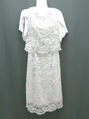 ◇ ◎ ノーブランド 花柄レース素材 ガーリー パーティー ロング丈 ワンピース サイズM ブルー系 レディース E  【1307260018752】