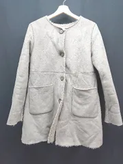 ■ ships シップス 大人 カジュアル 裏地ボア 生地厚手 長袖 コート 表記なし ブラウン レディース E  【1307260018554】