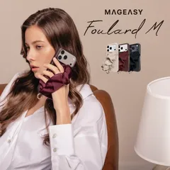 iPhone 17 Pro Max ケース MagSafe 対応 ストラップ バンド付き 合成 皮 革 かわいい スマホケース iPhone17ProMax アイフォン 17ProMax 対応 MagEasy Foulard M