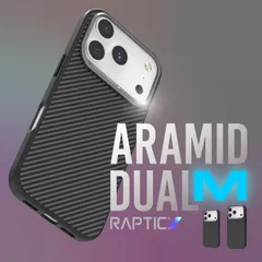 iPhone 17 Pro Max ケース MagSafe 対応 カーボン 調 耐衝撃 スマホケース アラミド 頑丈 カバー iPhone17ProMax アイフォン 17ProMax 対応 RAPTIC Aramid Dual
