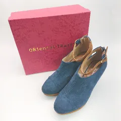 ■ オリエンタルトラフィック アンクルストラップ クラシカル ショート丈 ブーティ サイズLL ブルー系 レディース E  【1307260019421】