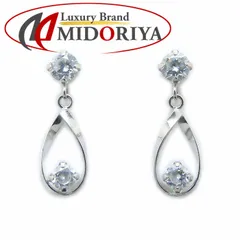 4℃ ヨンドシー ダイヤモンド ピアス K10WG ホワイトゴールド レディース/294557【中古】【BJ】