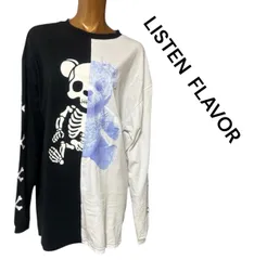 No.73 (♡)LISTEN FLAVOR スカルくま バイカラーティシャツのサムネイル