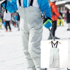 人気アウトドアブランド◎【mont-bell】モンベル スノーウェア パンツ オーバーオール ボトムス サスペンダー着脱可 パウダーガード スノーボード スキー 防寒 雪 アウトドア キャンプ 男の子 女の子 グレー キッズ サイズ120/M40753jF