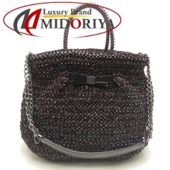 ANTEPRIMA アンテプリマ クリスタッロフィオッコ リボン 2WAY ハンドバッグ PVCワイヤー パープル レディース /253335【中古】