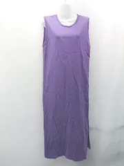 ◇ niko and … 丸首 スリット 無地 シンプル おしゃれ ノースリーブ ロング ワンピース サイズL パープル レディース E  【1307260023510】