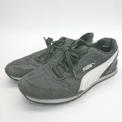 ◇ PUMA SOFTFOAM+ 365293-32 靴紐あり ロゴ入り スニーカー サイズ24.5 ブラック メンズ E  【1307260023343】