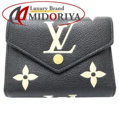 【中古】LOUIS VUITTON ルイヴィトン 三つ折り財布 M80968 ポルトフォイユ ヴィクトリーヌ モノグラム バイカラー アンプラント ノワール レディース /181729