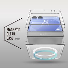 Galaxy Z Flip7 ケース MagSafe 対応 クリア 耐衝撃 スマホケース シンプル 透明 カバー GalaxyZFlip7 ギャラクシー Z Flip 7 対応 elago MAGNETIC CLEAR CASE