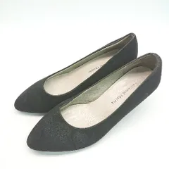 ◇ Oriental Traffic ラウンドトゥ シンプル 綺麗め 大人っぽい 無地 パンプス サイズ38 ブラック レディース E  【1307260026511】