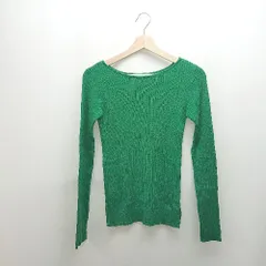 ◇ FREAK'S STORE クルーネック 薄手 ニット生地 大人カジュアル 長袖 セーター 表記なし グリーン レディース E  【1307260029208】