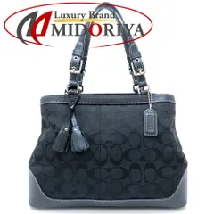 COACH コーチ 6830 ハンドバッグ シグネチャー キャンバスxレザー ブラック レディース/352960【中古】