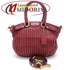 COACH コーチ マディソン ギャザード F32585 2Way ハンドバッグ レザー ボルドー アウトレット レディース/352972【中古】