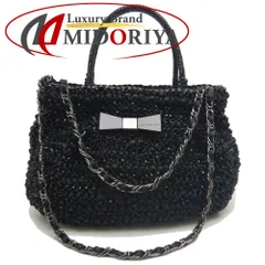 ANTEPRIMA アンテプリマ クリスタッロフィオッコ リボン 2WAY ハンドバッグ PVCワイヤー ブラック レディース /253443【中古】