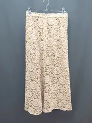 ◇ ◎ ROSE BUD ローズバッドバッド きれいめ レース 花柄 ロング丈 フレア スカート サイズF ブラウン レディース E  【1307260033083】