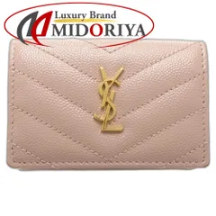 【中古】SAINT LAURENT サンローラン 三つ折り財布 TGN668274 オリガミタイニーウォレット キャビアスキン ピンク レディース /181761