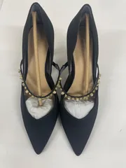 送料無料！！RANDAランダ　美品！　ビジュー付きパーティー用パンプス M（約23.5cm）　黒　#70105MO301