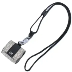 本物 マイケルコース MICHAEL KORS MKシグネチャー AirPodsケース イヤホンケース PVC ベージュ ブラック 雑貨小物 中古  