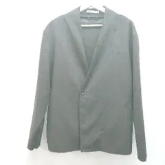 ◇ ZARA ザラ スウェード ノーカラー シンプル オフィス フォーマル 長袖 ジャケット サイズM ブラック レディース E  【1307260038002】