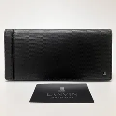 G214 未使用 LANVIN COLLECTION ランバンコレクション ランバン 長財布 財布 薄型 レザー 本革 牛革 ブラック メンズ レディース おしゃれ お洒落 大人 JLMW9HT1