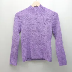 ◇ URBAN RESEARCH アーバンリサーチ ハイネック ケーブル ストレッチ 長袖 ニット サイズF パープル レディース E  【1307260040968】