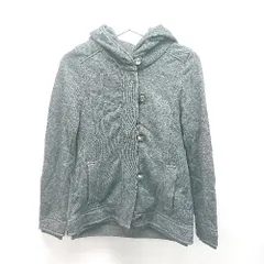 ◇ qualite カリテ フード ジップアップ ストレッチ シンプル オシャレ 長袖 パーカー サイズ2 グレー レディース E  【1307260040715】