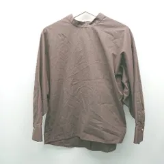 ◇ nano universe ナノ ユニバース ボタン 薄手 シンプル オシャレ 長袖 ブラウス サイズF ブラウン レディース E  【1307260040418】