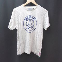 ◇ PARIS SAINT-GERMAIN LU01-PS-1F01 プリント ブランドロゴ ストレッチ 半袖 カットソー サイズM ホワイト レディース E 【1307260039870】