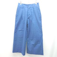 ◇ UNITED ARROWS ユナイテッドアローズ ビビッドカラー ワイド タック入り シンプル パンツ サイズ36 ブルー レディース E 【1307260039535】