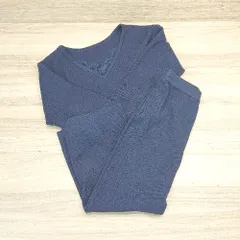 ◇ apart by lowrys セットアップ ケーブル 起毛 シンプル ひざ丈 - ニット スカート サイズM ネイビー レディース E  【1307260041101】