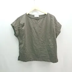 ◇ OPAQUE.CLIP Uネック 薄手 シンプル オシャレ カジュアル ノースリーブ カットソー サイズL ブラウン レディース E  【1307260042870】