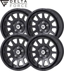 【M's】 三菱 デリカ D:5 D5 後期用 (2019.2-) DELTA FORCE OVAL 16インチ ホイール 4本 セット 1台分 (マットブラック) 16 x 7.0J +35 5-114.3 デルタフォース オーバル パーツ 部品 アルミ