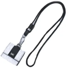本物 マイケルコース MICHAEL KORS MKシグネチャー AirPodsケース イヤホンケース PVC ホワイト ブラック 雑貨小物 中古  
