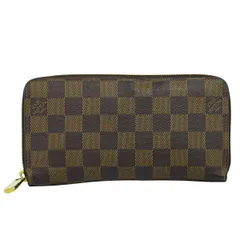 本物 ルイヴィトン LOUIS VUITTON LV 新型 ジッピーウォレット ダミエ エベヌ 長財布 ブラウン N60046 ビトン 財布 ウォレット 中古  