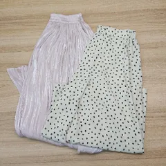 ◇ 《 ViS ビス まとめ商品 2点セット サイズM 裏地 ウエストゴム ドット柄 薄手 パンツ スカート レディース 》 E  【1307260043044】